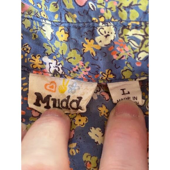 Vintage Y2K Mudd Floral Button-Up Shirt Women’s Large 90s/2000s - Picture 5 of 7